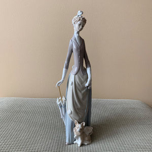 Lladro Lady withUumbrella and Dog